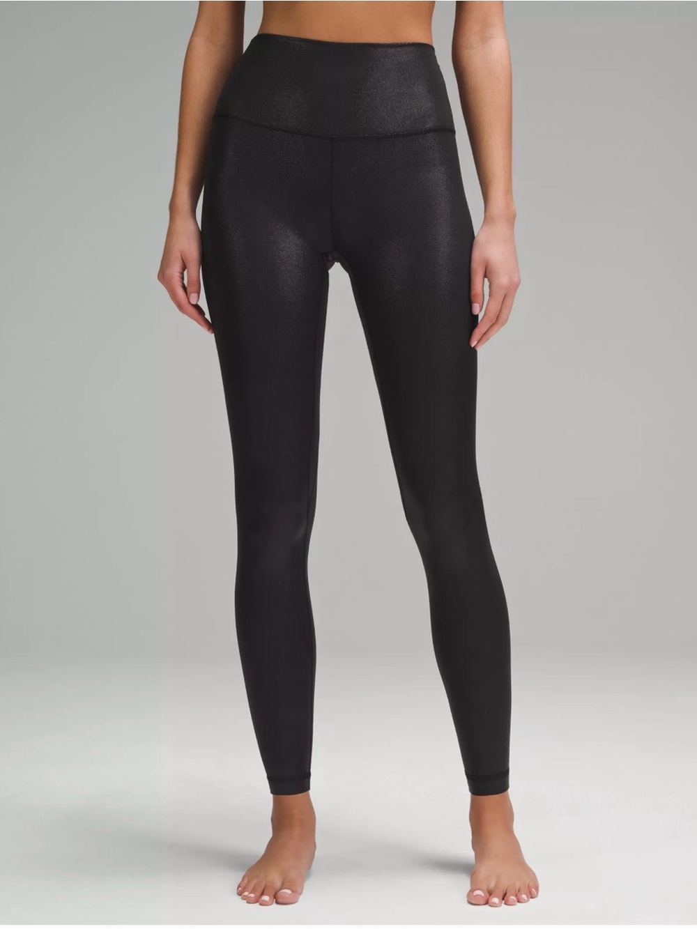High-Waist Black Shimmer Align Leggings size 6 - 25” inseam - worn twice!